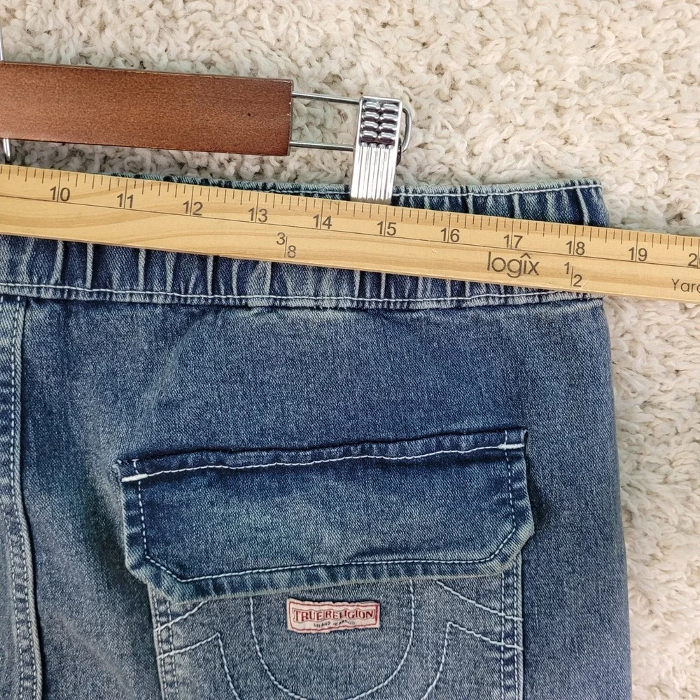 True Religion Carpenter Jeans Men' 34x32 Blue Vinny Ultra Baggy Denim Drawstring
